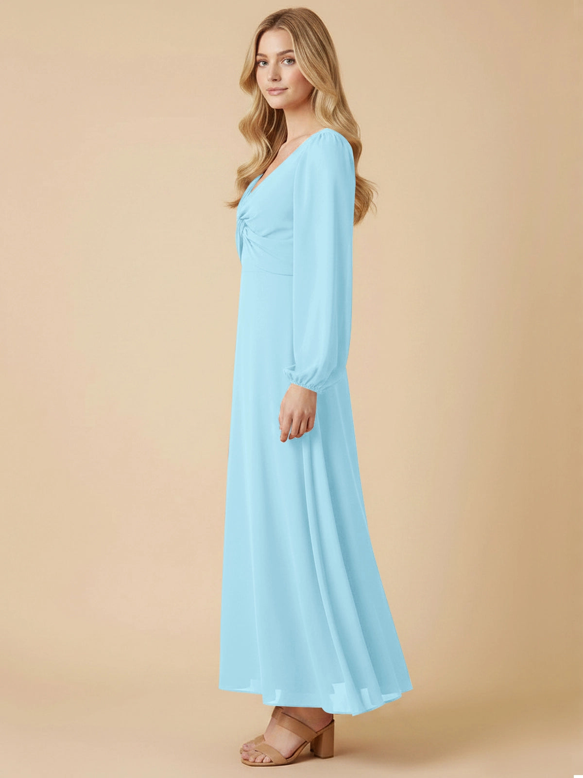 A-line Bridesmaid Dress with Long Sleeves 
