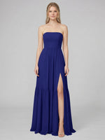 Strapless Bridesmaid Dress with Slit 