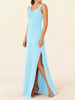 Chiffon Bridesmaid Dress with Slit 
