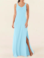 Chiffon Bridesmaid Dress with Slit 