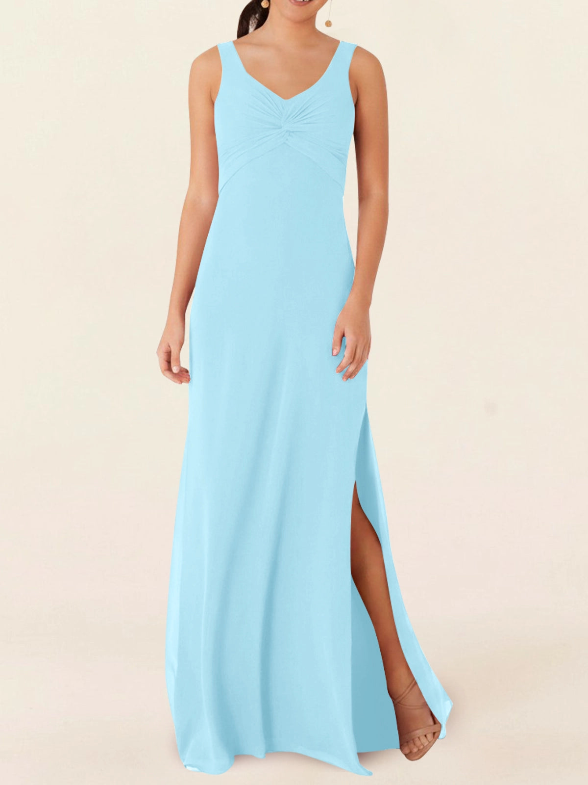 Chiffon Bridesmaid Dress with Slit 