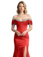 Corset Beaded Trumpet Prom Dress 