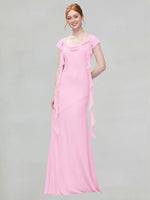 Flowy Ruffle Sheath Bridesmaid Dress 
