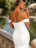 Mermaid Wedding Dress with Covered Buttons