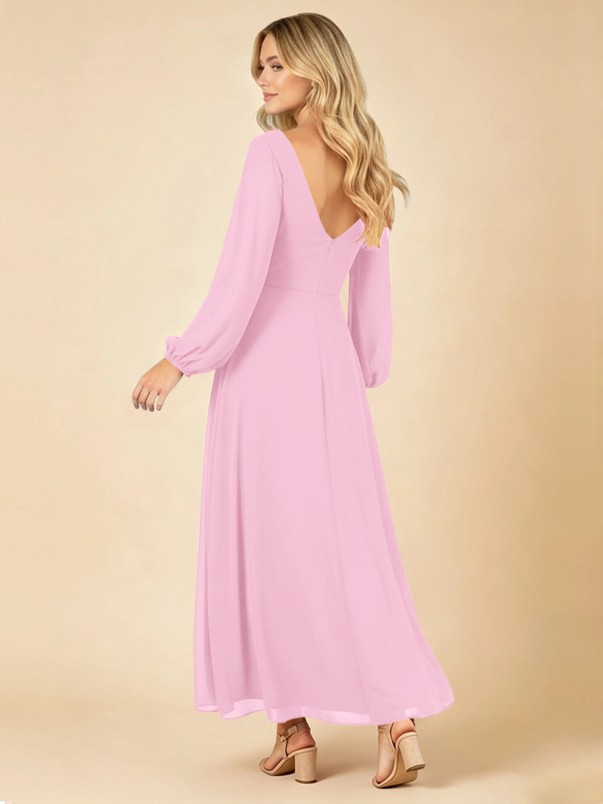 A-line Bridesmaid Dress with Long Sleeves 