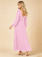 A-line Bridesmaid Dress with Long Sleeves 