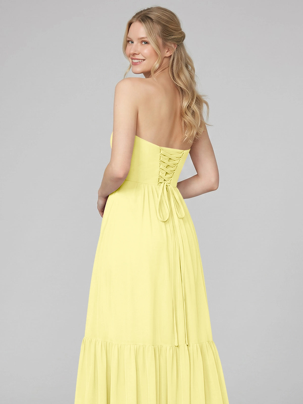 Strapless Bridesmaid Dress with Slit 
