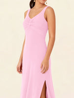 Chiffon Bridesmaid Dress with Slit 