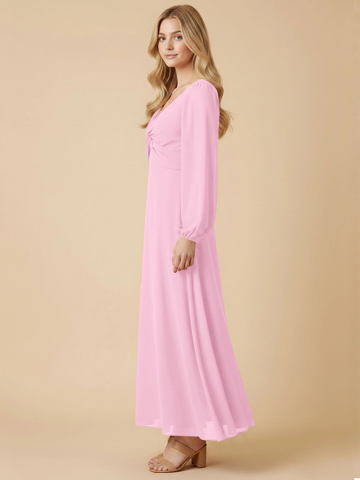 A-line Bridesmaid Dress with Long Sleeves 
