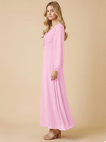 A-line Bridesmaid Dress with Long Sleeves 