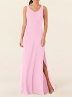 Chiffon Bridesmaid Dress with Slit 