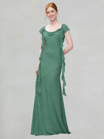 Flowy Ruffle Sheath Bridesmaid Dress 