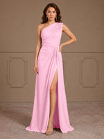 One-Shoulder Prom Dress with Slit