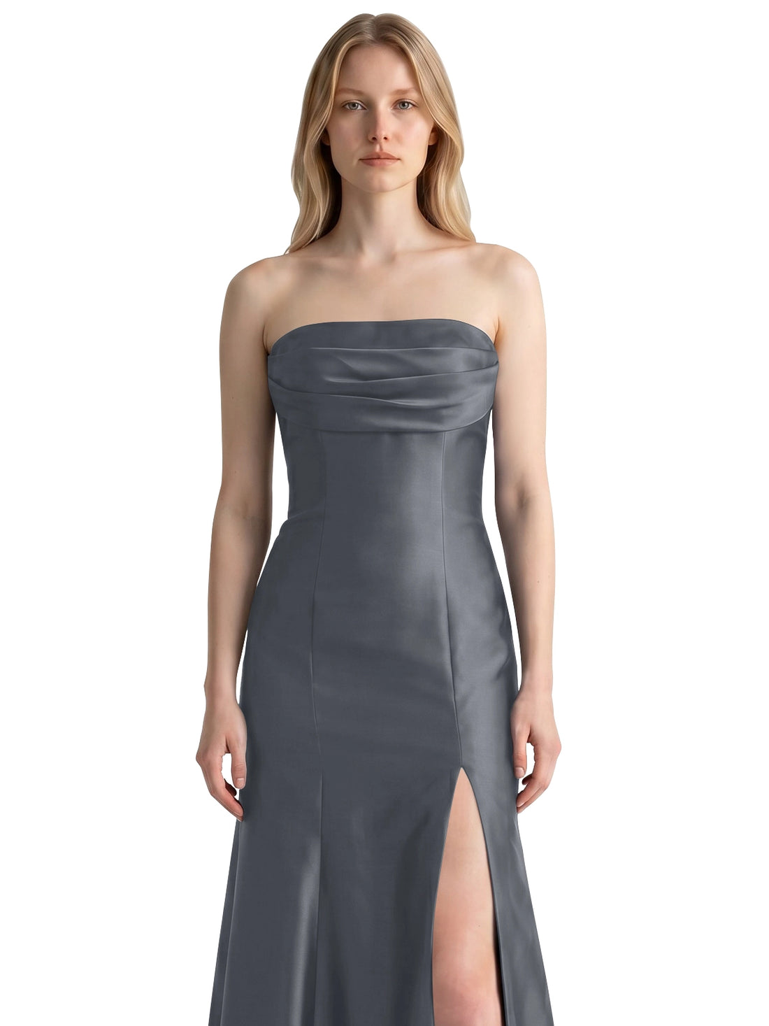 Strapless Ruched Bodice Prom Dress 