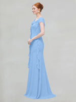 Flowy Ruffle Sheath Bridesmaid Dress 