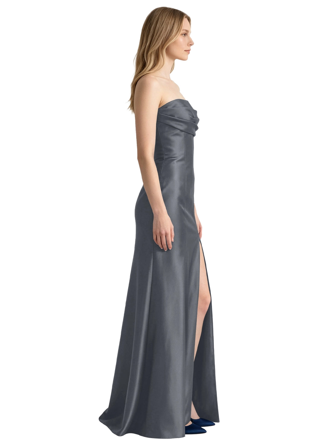 Strapless Ruched Bodice Prom Dress 