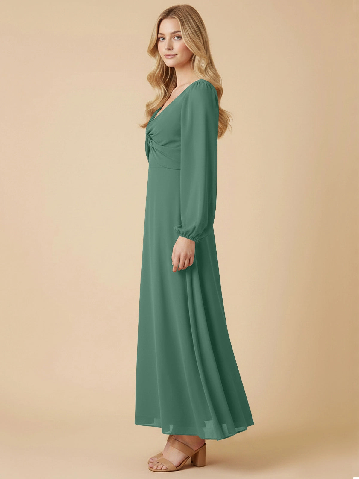 A-line Bridesmaid Dress with Long Sleeves 