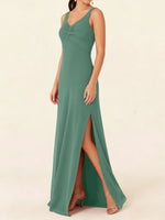 Chiffon Bridesmaid Dress with Slit 