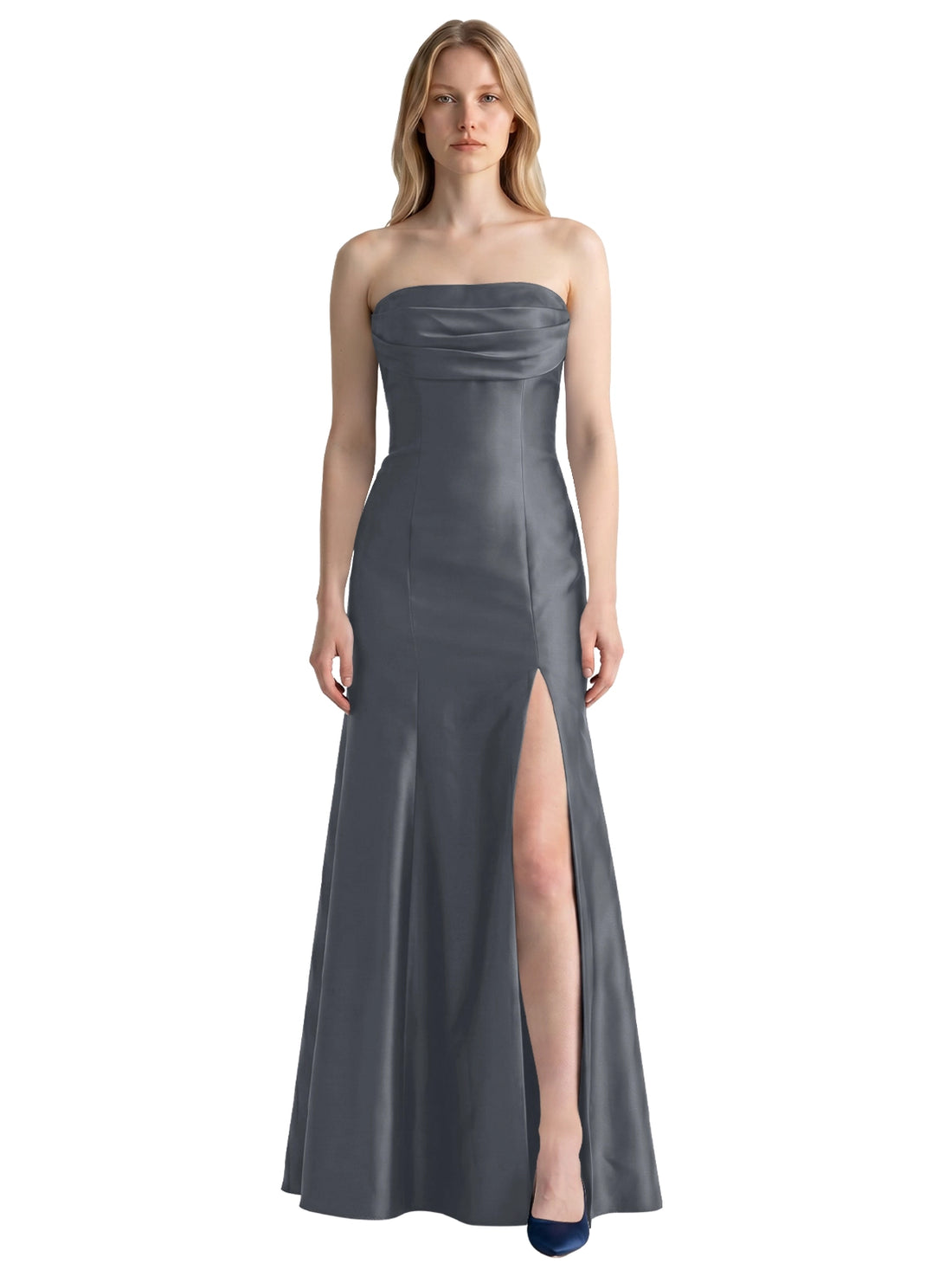 Strapless Ruched Bodice Prom Dress 