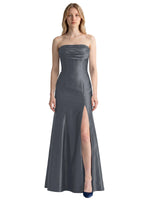 Strapless Ruched Bodice Prom Dress 