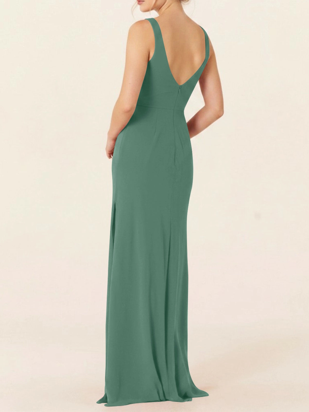 Chiffon Bridesmaid Dress with Slit 