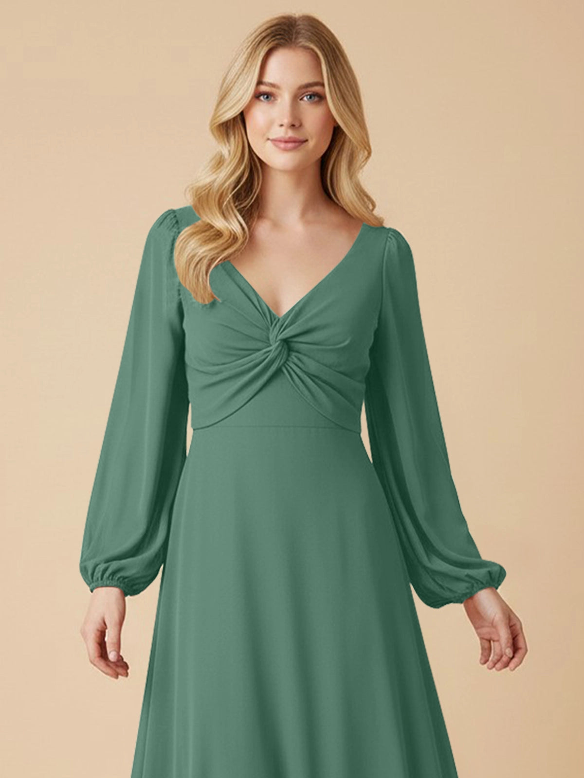 A-line Bridesmaid Dress with Long Sleeves 