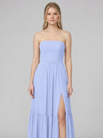 Strapless Bridesmaid Dress with Slit 