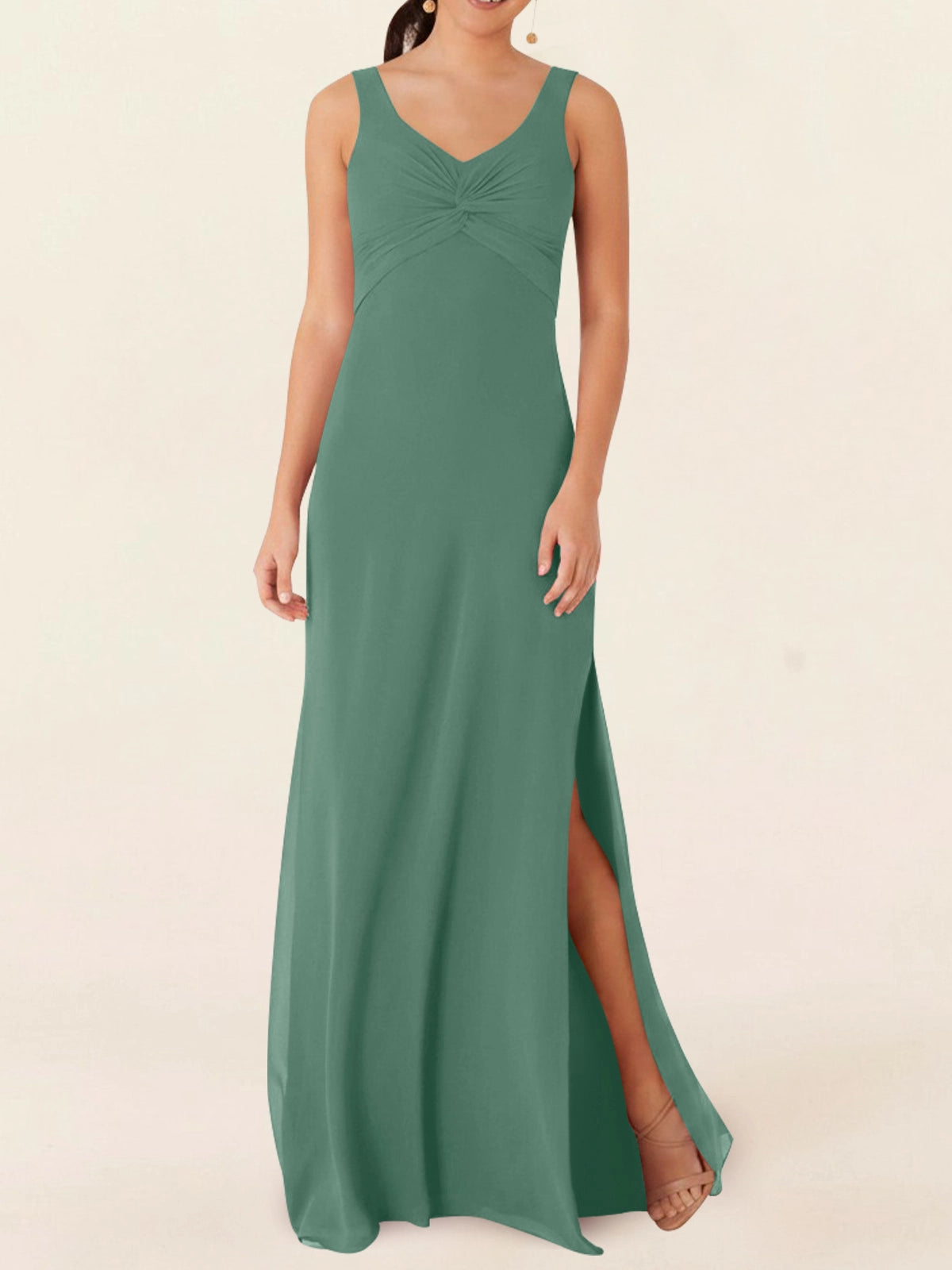 Chiffon Bridesmaid Dress with Slit 
