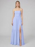 Strapless Bridesmaid Dress with Slit 