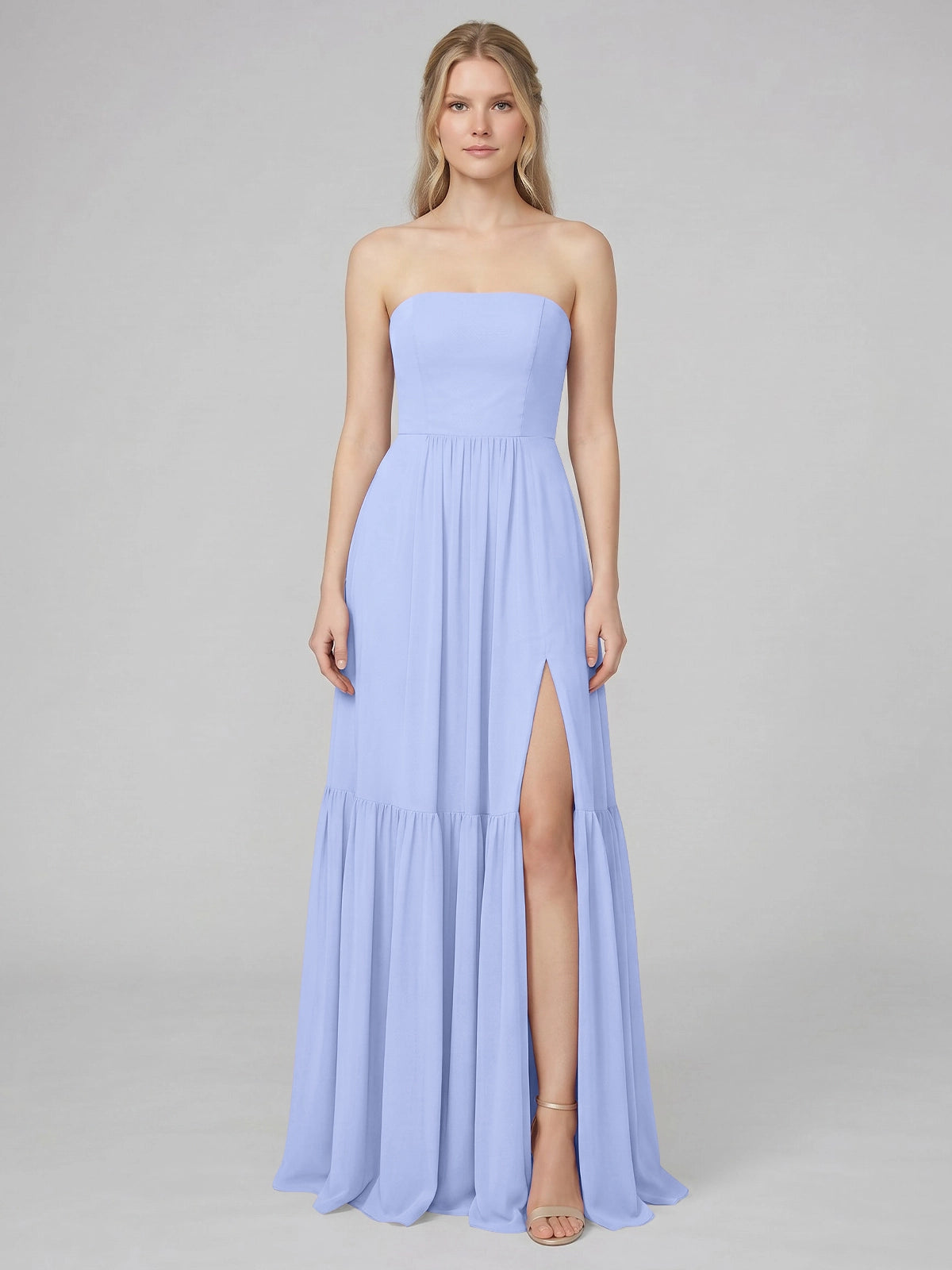 Strapless Bridesmaid Dress with Slit 