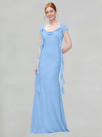 Flowy Ruffle Sheath Bridesmaid Dress 