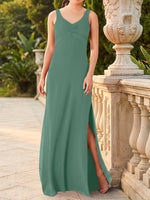 Chiffon Bridesmaid Dress with Slit 