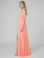 Strapless Bridesmaid Dress with Slit 