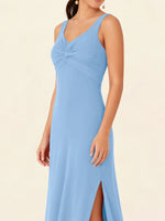Chiffon Bridesmaid Dress with Slit 