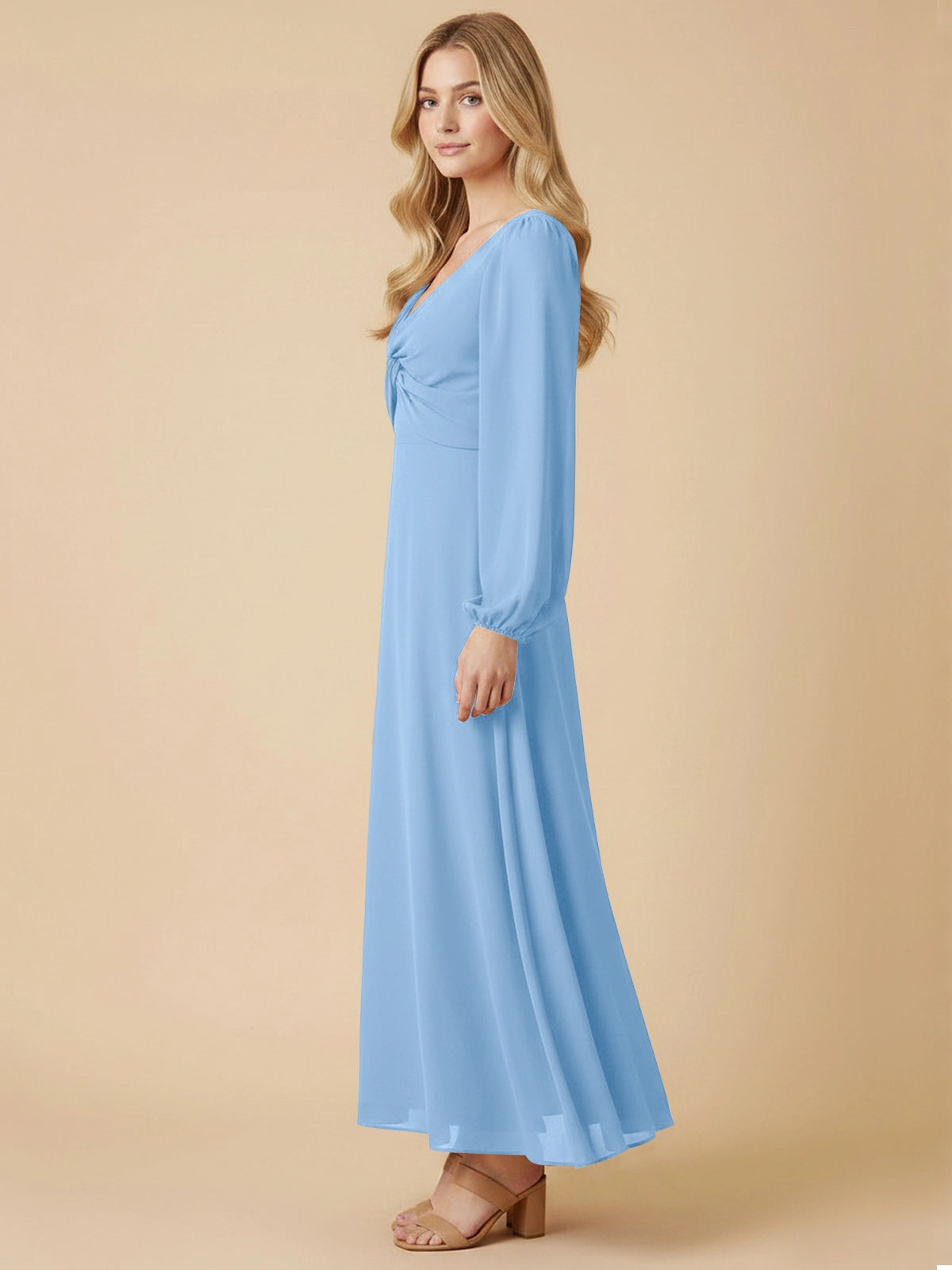 A-line Bridesmaid Dress with Long Sleeves 