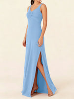Chiffon Bridesmaid Dress with Slit 