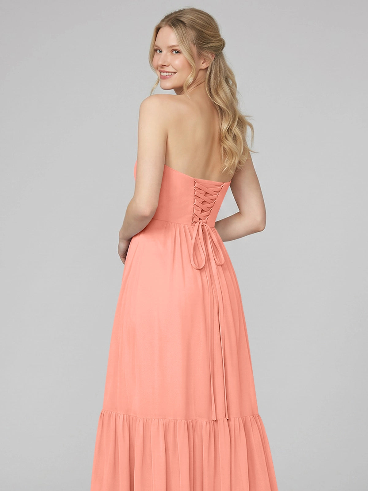 Strapless Bridesmaid Dress with Slit 