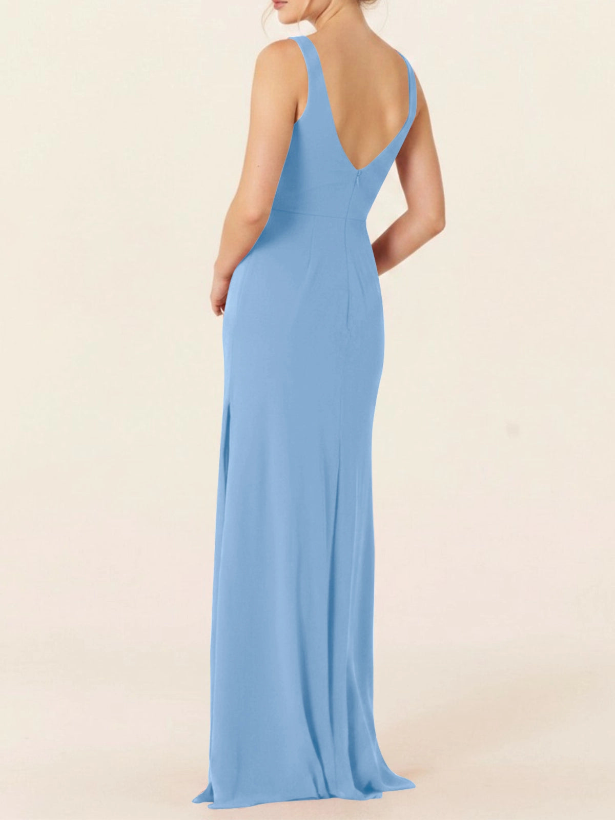 Chiffon Bridesmaid Dress with Slit 