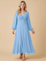 A-line Bridesmaid Dress with Long Sleeves 