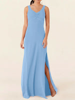 Chiffon Bridesmaid Dress with Slit 