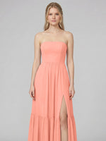 Strapless Bridesmaid Dress with Slit 