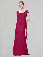 Flowy Ruffle Sheath Bridesmaid Dress 