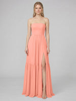 Strapless Bridesmaid Dress with Slit 