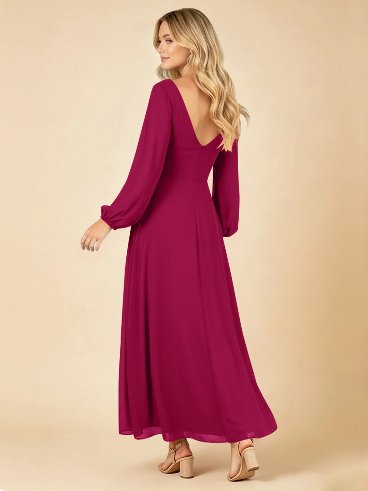 A-line Bridesmaid Dress with Long Sleeves 