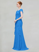 Flowy Ruffle Sheath Bridesmaid Dress 