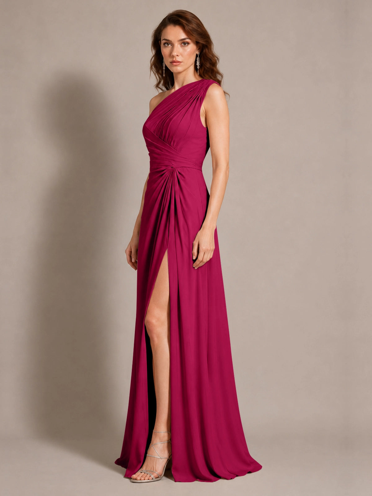 One-Shoulder Prom Dress with Slit