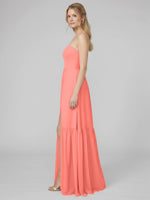 Strapless Bridesmaid Dress with Slit 
