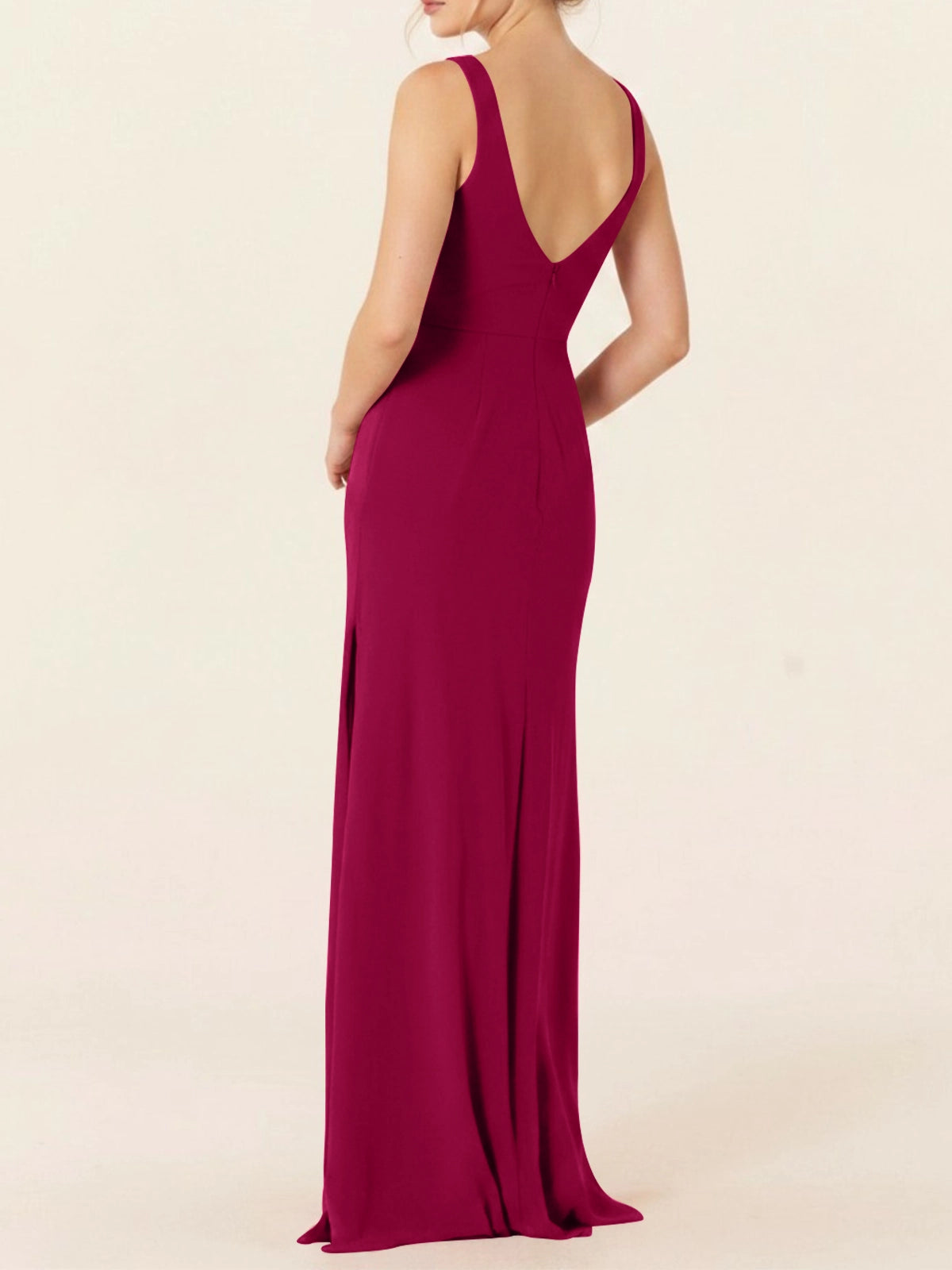 Chiffon Bridesmaid Dress with Slit 
