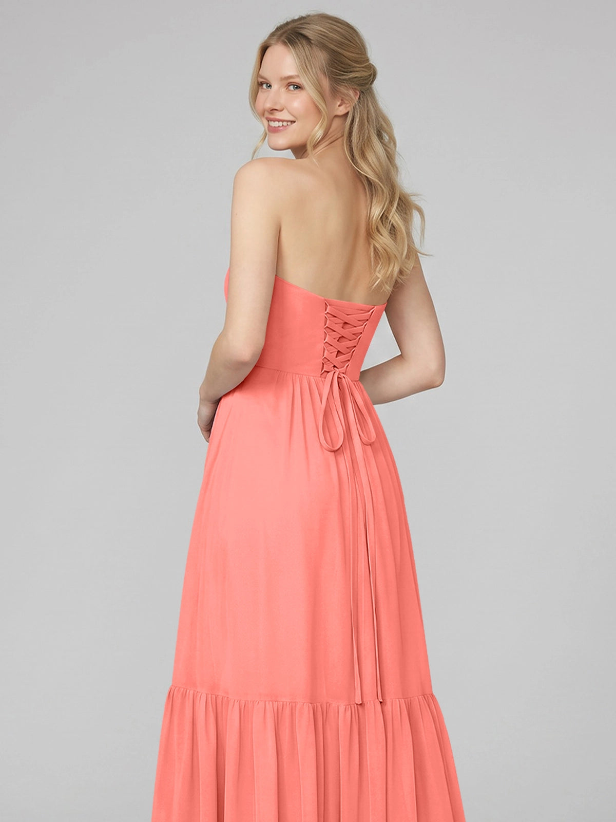 Strapless Bridesmaid Dress with Slit 
