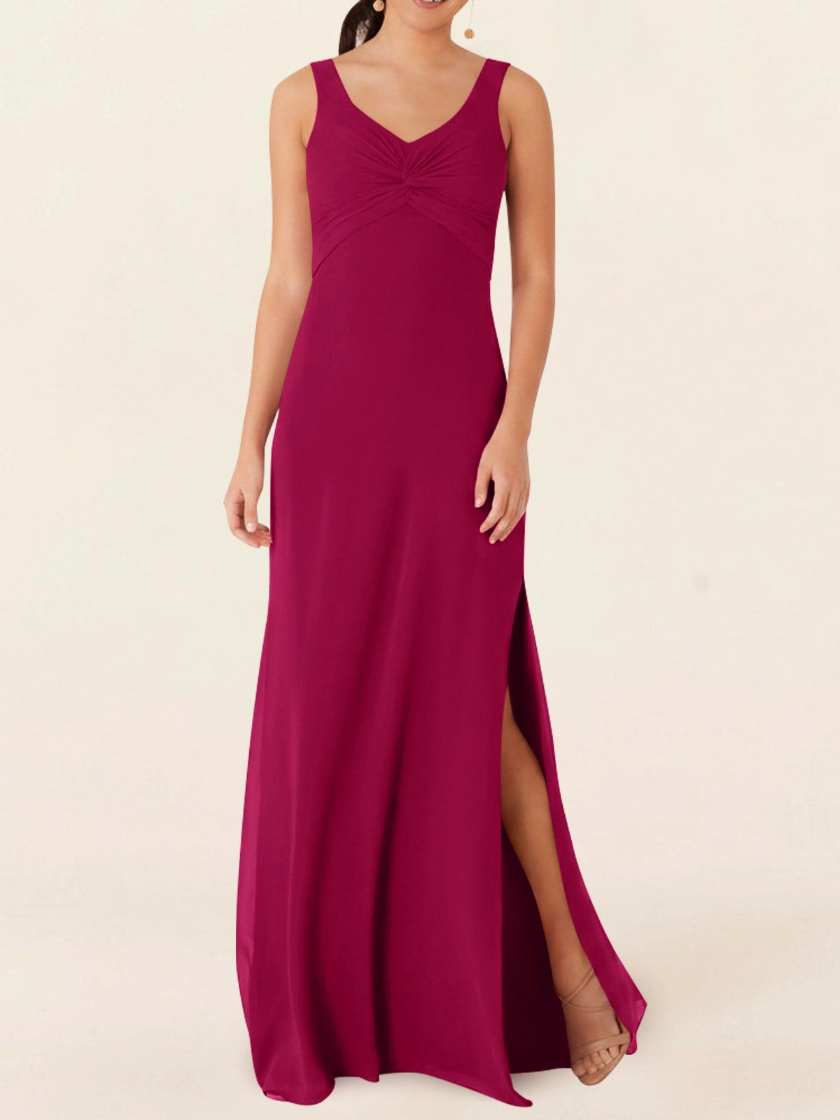 Chiffon Bridesmaid Dress with Slit 